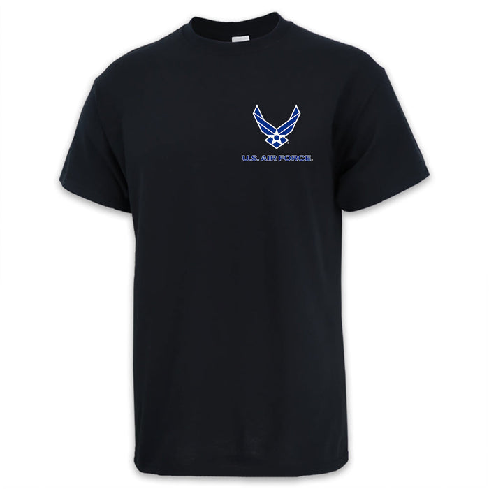 Air Force Wings Left Chest Logo T-Shirt (Black)