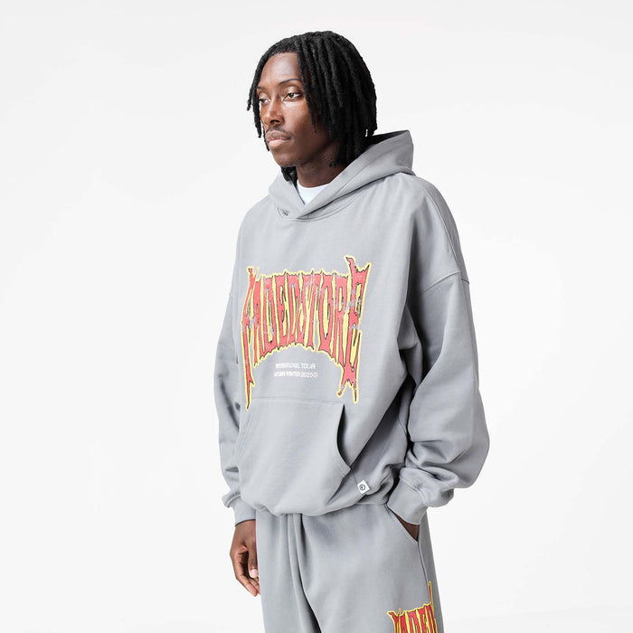 Blackletter Open Hem Tracksuit | Mid Grey