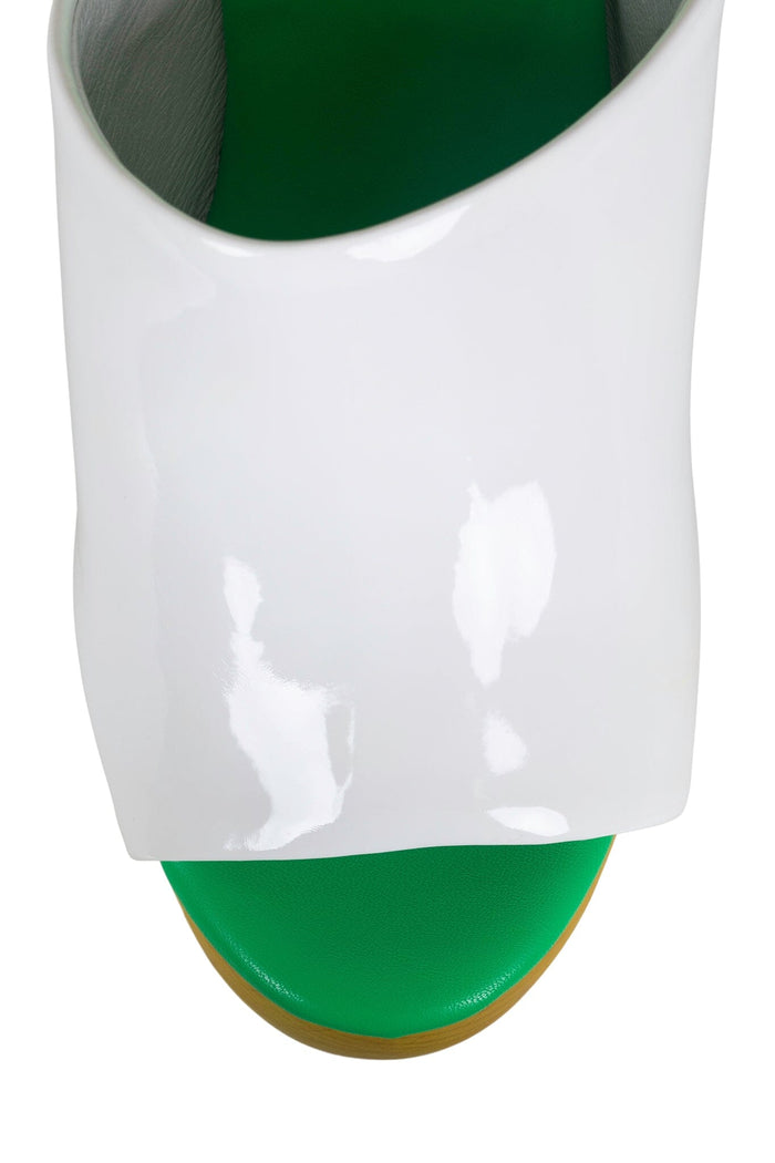 BLAZER-2 Platform Sandal White Patent Green