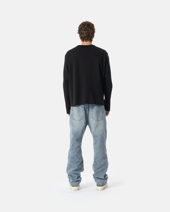BLU02 Relaxed Double Button Hem