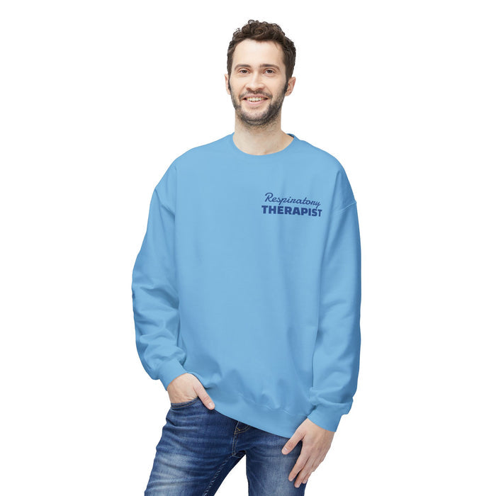Breathing Anatomy Crewneck Sweatshirt — "It's Just Breathing" Pulmonary Science Pullover