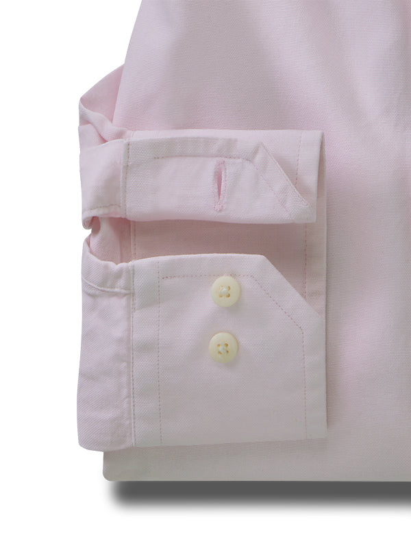 Diaz Oxford Garment Dyed Pink Solid Full Sleeve Tailored Fit Casual Cotton Shirt