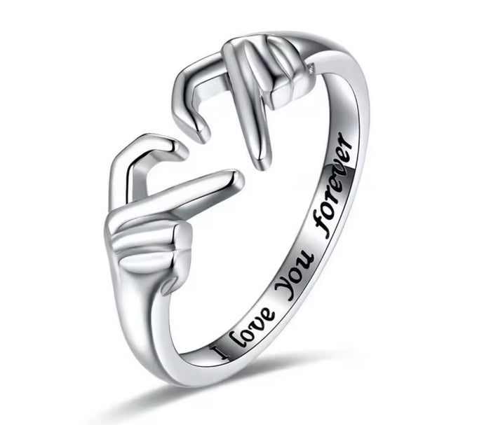 Heart Hand Hug Ring