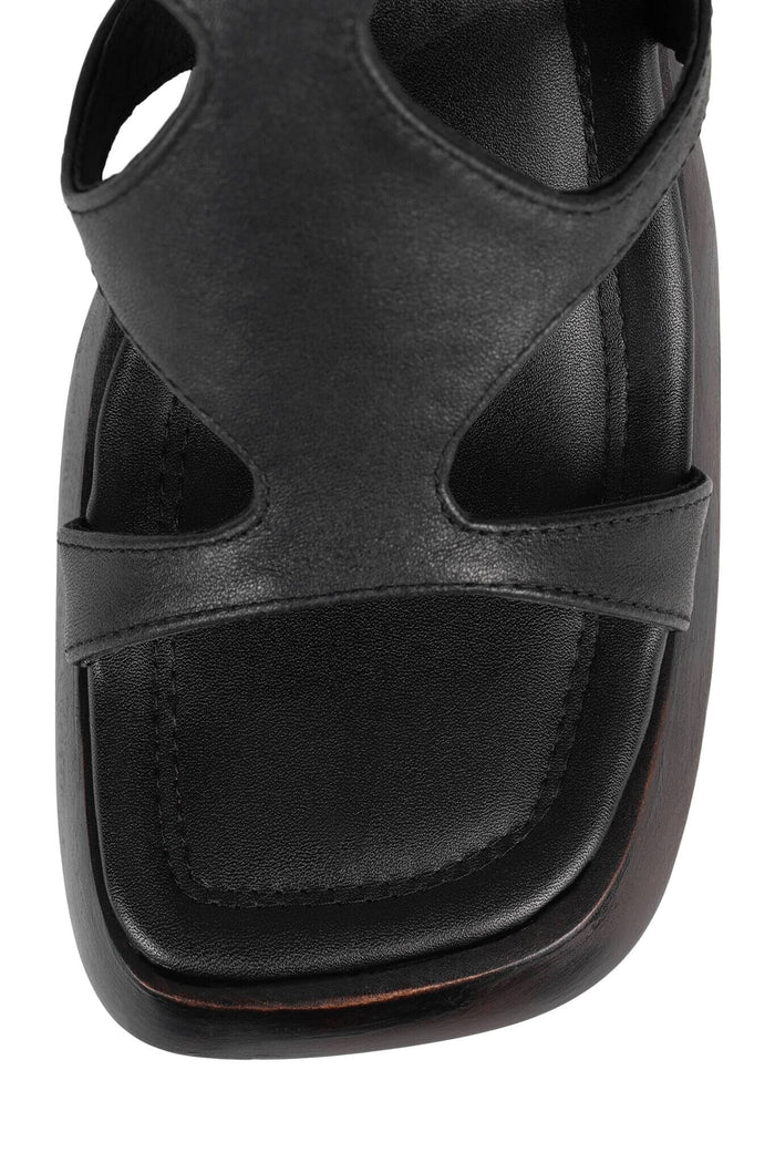 IDOLIZE Jeffrey Campbell Platform Sandal Black Brown
