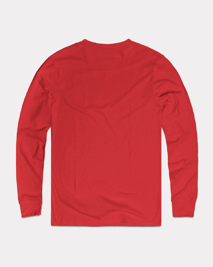 Long Sleeve Unisex Essential Solid Cherry Red T-Shirt