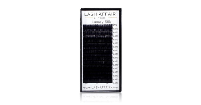 Lash Affair Volume Silk Lashes Single Length, C-Curl: 9mm x .07 - Black