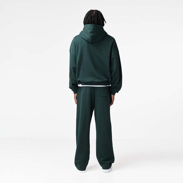 Loose Fit Cropped Hoodie | Forest Green
