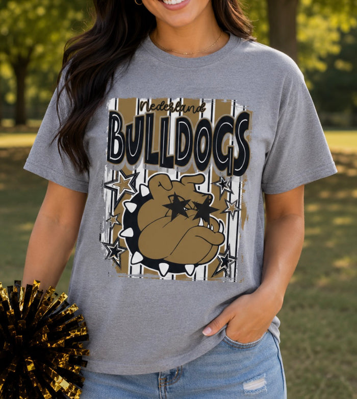Nederland Bulldogs Spirit Stars Bella Canvas Tee - YOUTH & ADULT