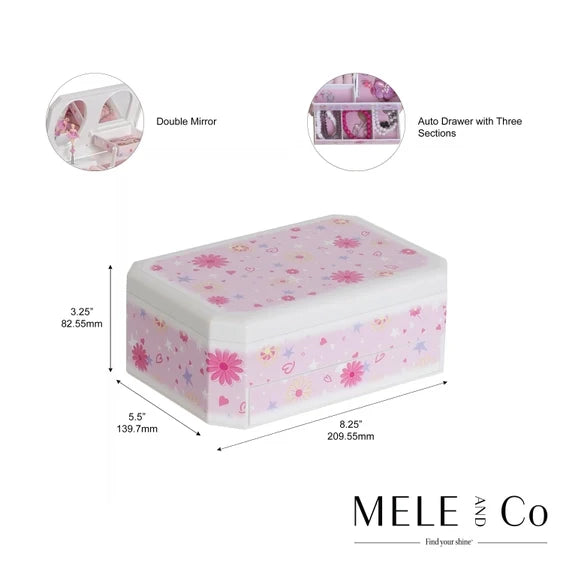 NEW* Mele & Co Musical Ballerina Floral Jewelry Box