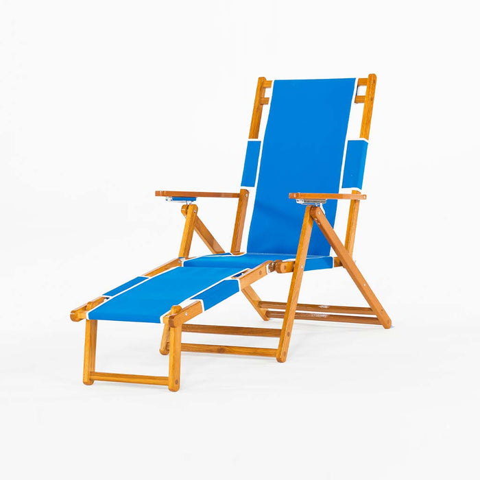 Oakwood Folding Beach Chair with Foot Rest || Pacific Blue