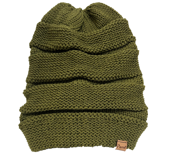 Parrot Surf Shop PSS 145 Scrunch Beanie olive knit cap