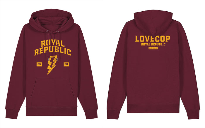 ROYAL REPUBLIC - College Style Hoodie 2026 (Burgundy)