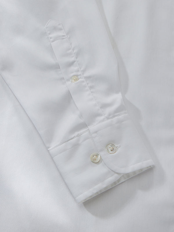 Splendido White Solid Full Sleeve Single Cuff Classic Fit Classic Formal Non Iron Cotton Shirt