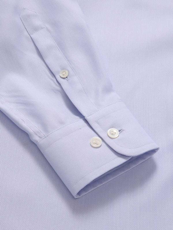 Structure Sky Solid Full Sleeve Single Cuff Tailored Fit Classic Formal Two Ply Mercerized Cotton Shirt