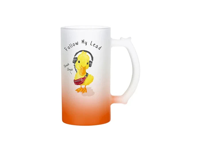 Sublimation 16oz Glass Beer Mug Gradient Orange
