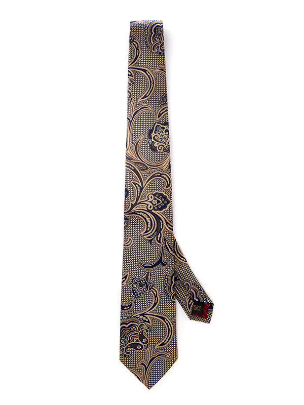 Torino All Over Dark Brown Silk Tie