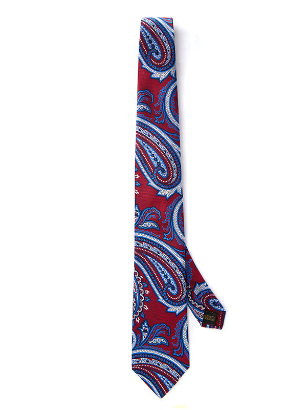 Torino All Over Dark Red Silk Tie