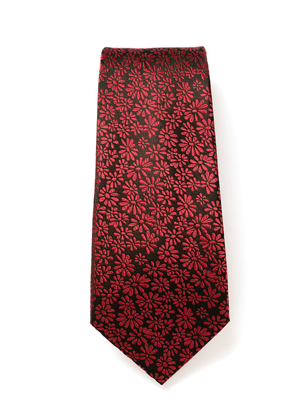 Torino All Over Medium Maroon Silk Tie