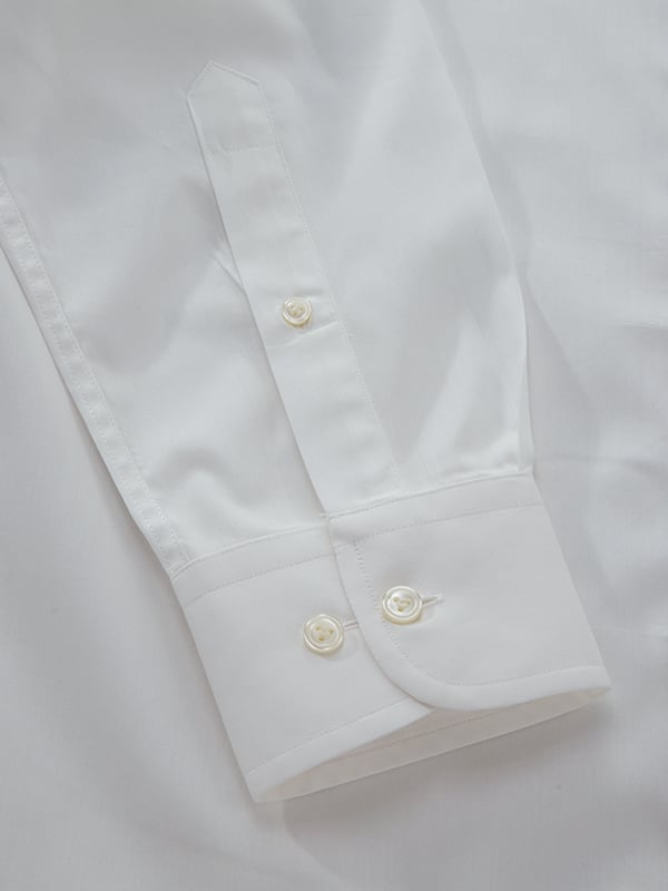 White Solid Full Sleeve Single Cuff Classic Fit Classic Formal Luxury Cotton Shirt