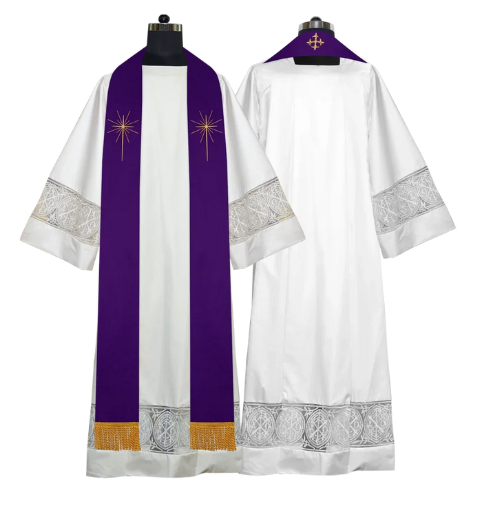 Advent Clergy stole - O Come let Us Adore Him