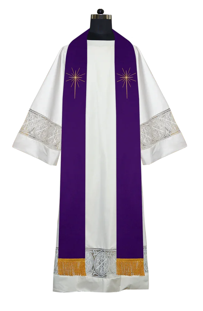 Advent Clergy stole - O Come let Us Adore Him