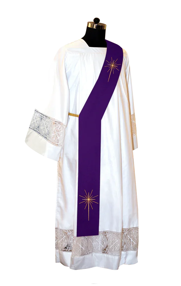 Advent Deacon Stole - O Come let Us Adore Him