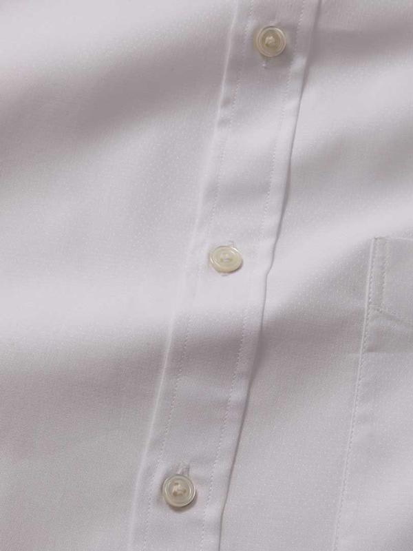 Bertolucci White Solid Full Sleeve Single Cuff Classic Fit Classic Formal Two Ply Mercerized Cotton Shirt