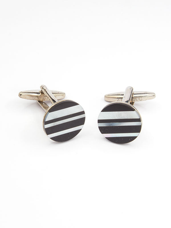 Black & White Mother-Of-Pearl Cufflinks