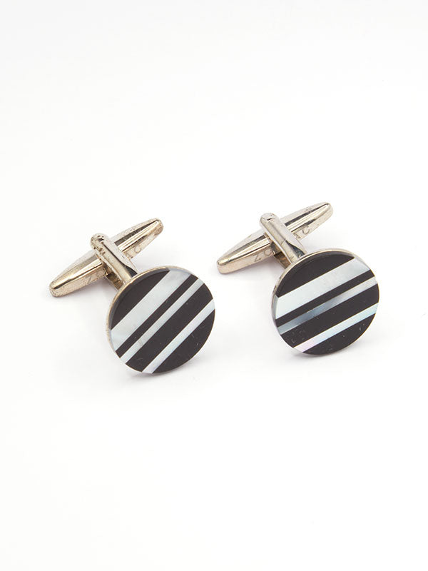 Black & White Mother-Of-Pearl Cufflinks
