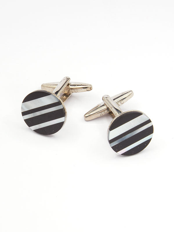 Black & White Mother-Of-Pearl Cufflinks