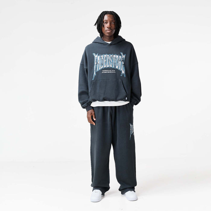 Blackletter Open Hem Jogger | Washed Black