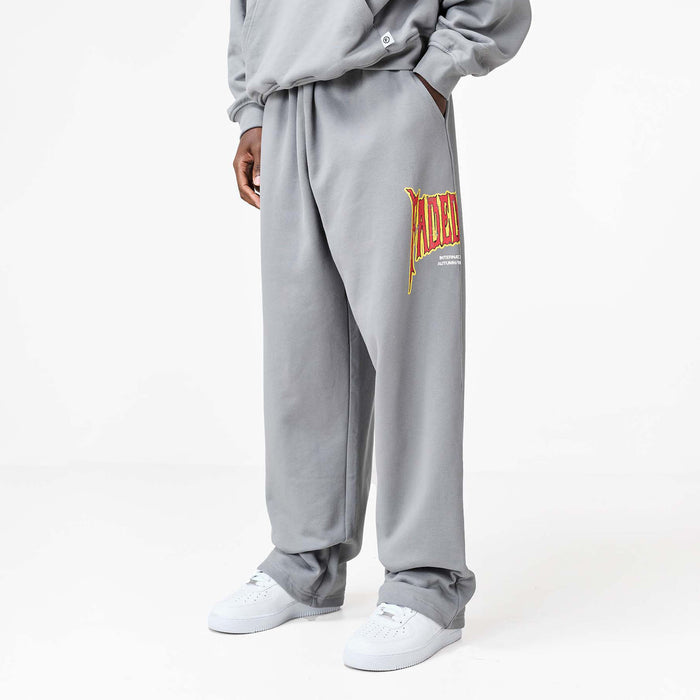 Blackletter Open Hem Tracksuit | Mid Grey