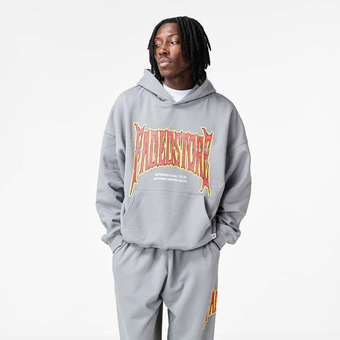 Blackletter Open Hem Tracksuit | Mid Grey