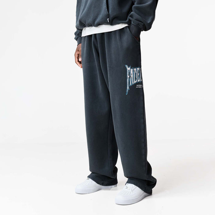 Blackletter Open Hem Tracksuit | Washed Black