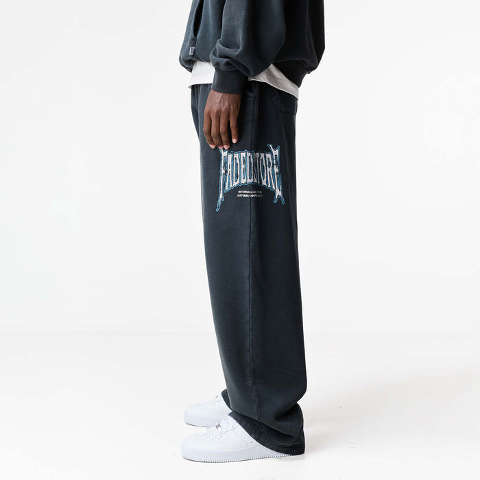 Blackletter Open Hem Tracksuit | Washed Black