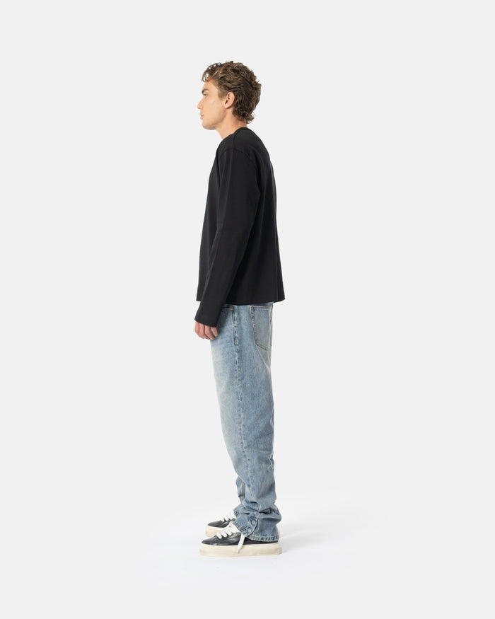 BLU02 Relaxed Double Button Hem