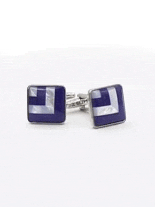 Blue & White Mother Of Pearl Cufflinks