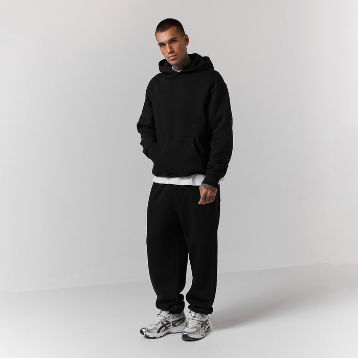Men's  Black Box Fit Tracksuit  FadedStore Front View