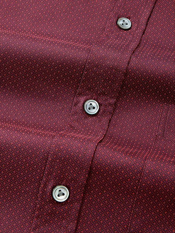 Bruciato Maroon Solid Full Sleeve Classic Fit Semi Formal Dark Two Ply Mercerized Cotton Shirt