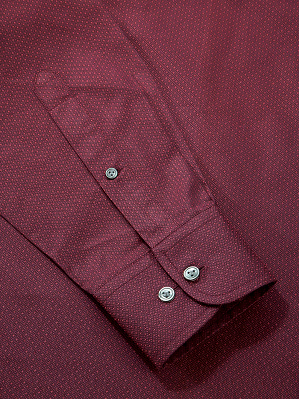 Bruciato Maroon Solid Full Sleeve Classic Fit Semi Formal Dark Two Ply Mercerized Cotton Shirt