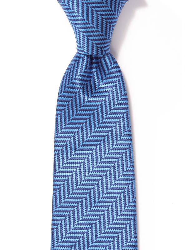 Campania Structure Medium Blue Silk Tie