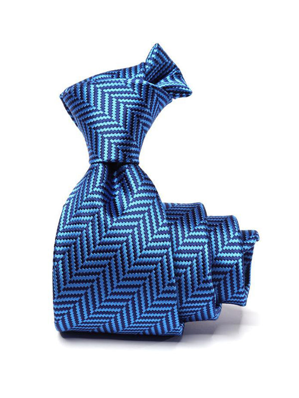 Campania Structure Medium Blue Silk Tie