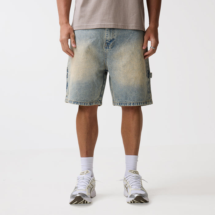 Carpenter Denim Shorts | Washed Blue