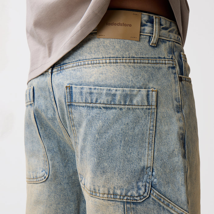 Carpenter Denim Shorts | Washed Blue