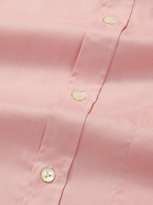 Carulli Pink Solid Full Sleeve Single Cuff Classic Fit Classic Formal Two Ply Mercerized Cotton Shirt