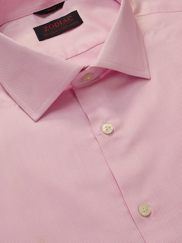 Cascia Pink Solid Full Sleeve Single Cuff Slim Fit Classic Formal Cotton Shirt
