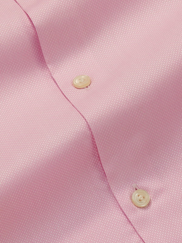 Cascia Pink Solid Full Sleeve Single Cuff Slim Fit Classic Formal Cotton Shirt