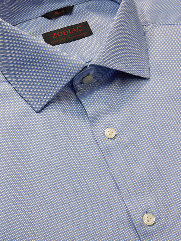 Cascia Sky Solid Full Sleeve Single Cuff Slim Fit Classic Formal Cotton Shirt
