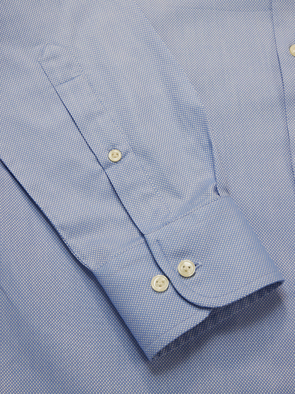 Cascia Sky Solid Full Sleeve Single Cuff Slim Fit Classic Formal Cotton Shirt