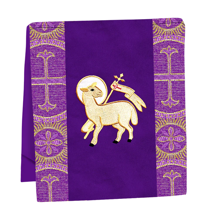 Catholic Mass Set with Embroidered Motif and Trims